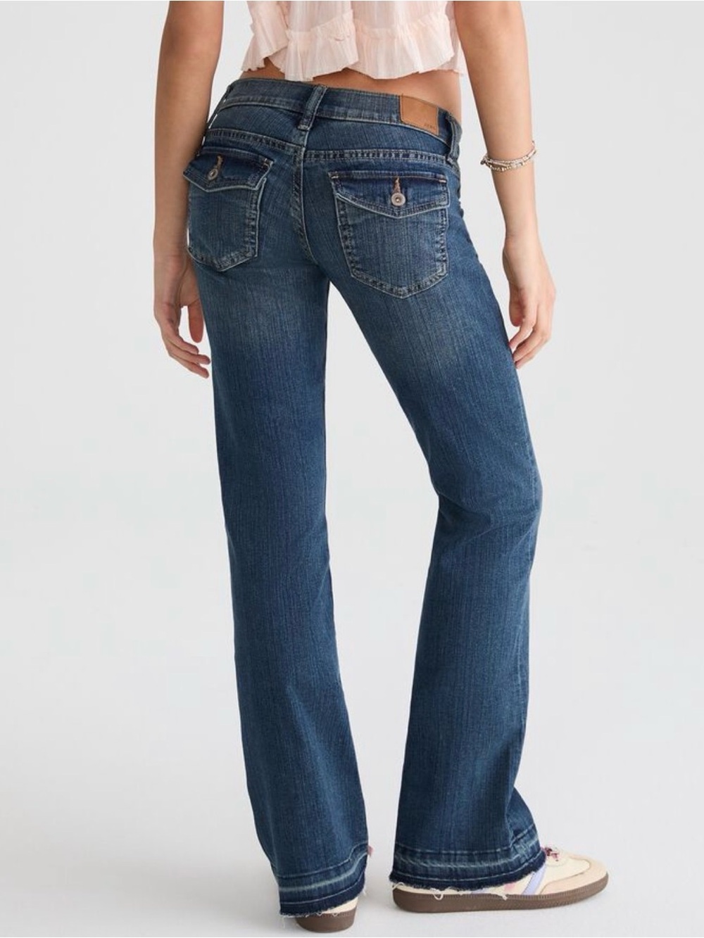 Aeropostale Mid-Rise Bootcut Jeans in Dark Blue